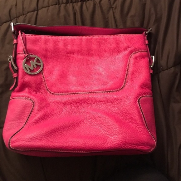 Authentic pink leather Michael Kors purse - Picture 1 of 4